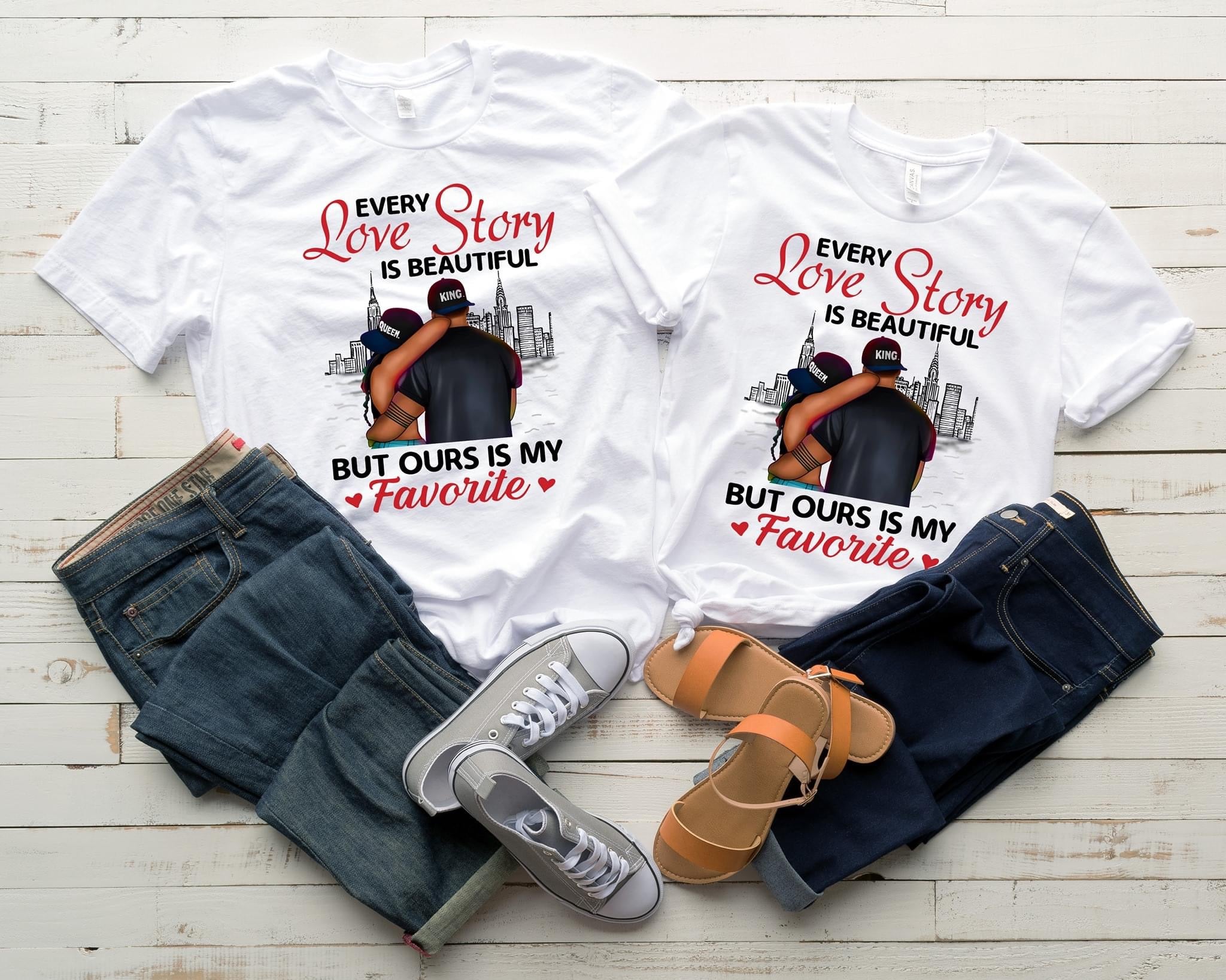 Love Story Couples Tee